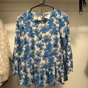Blue Floral Blouse